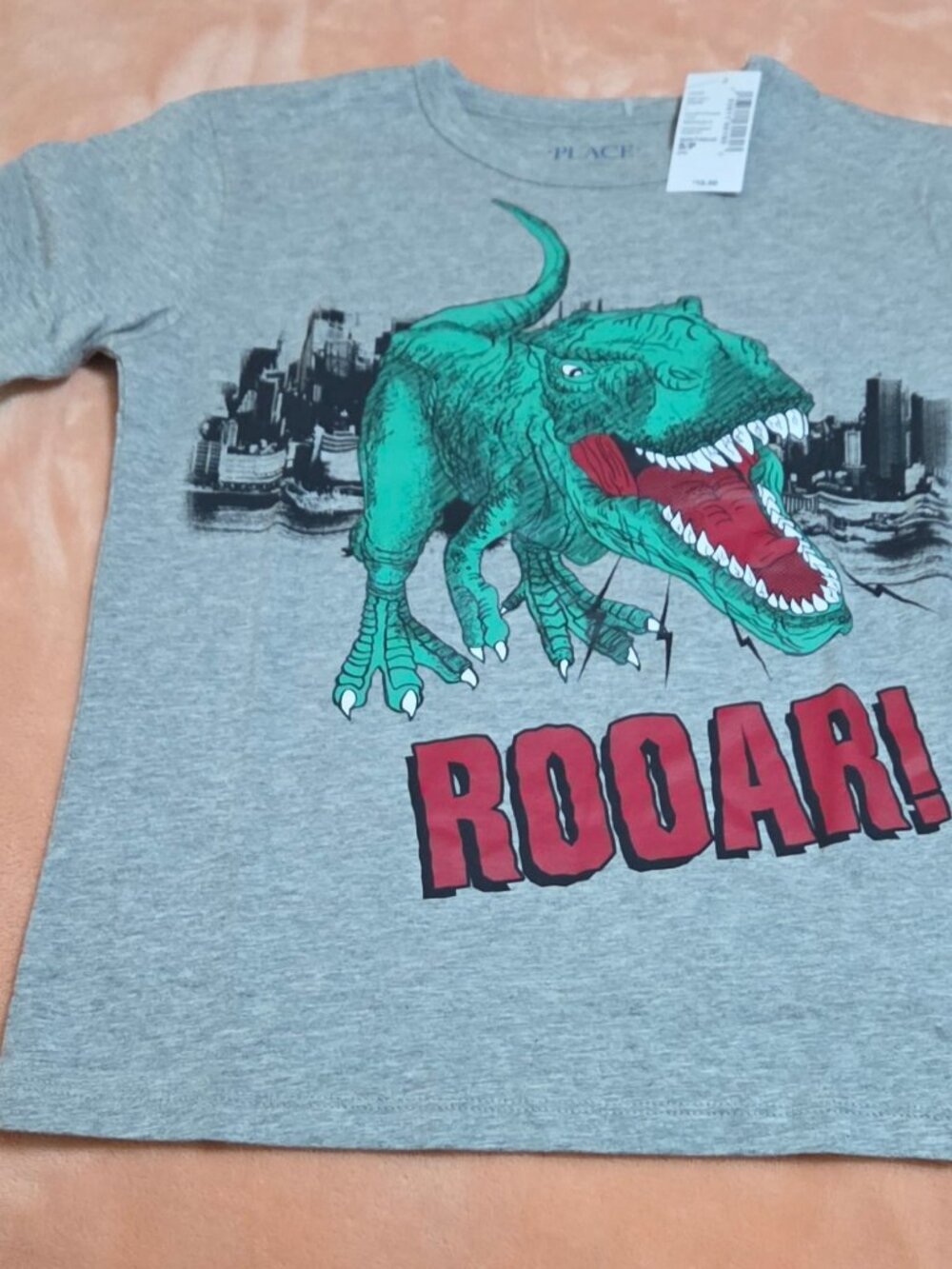 Children's Place Grey Dinosaur Roar! T-Shirt SIZE Small(5/6)